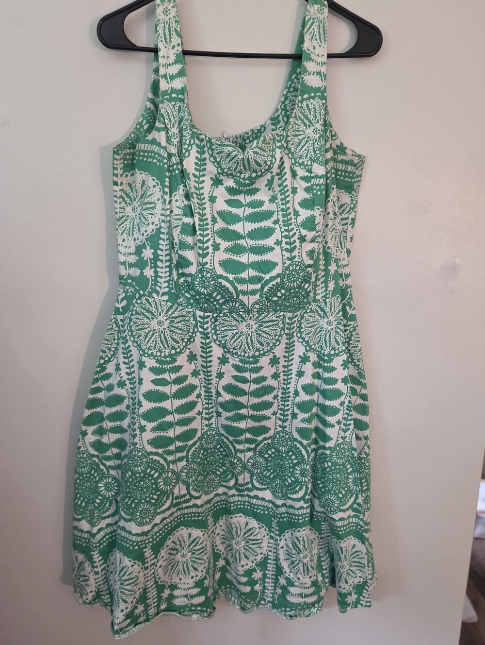 Citi Dress Sleeveless Green Hawaiian Print  Sundress.  Size 14. Sd20